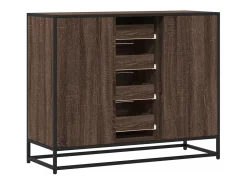 Aparador de madera de ingeniería marrón roble 92x35x76 cm