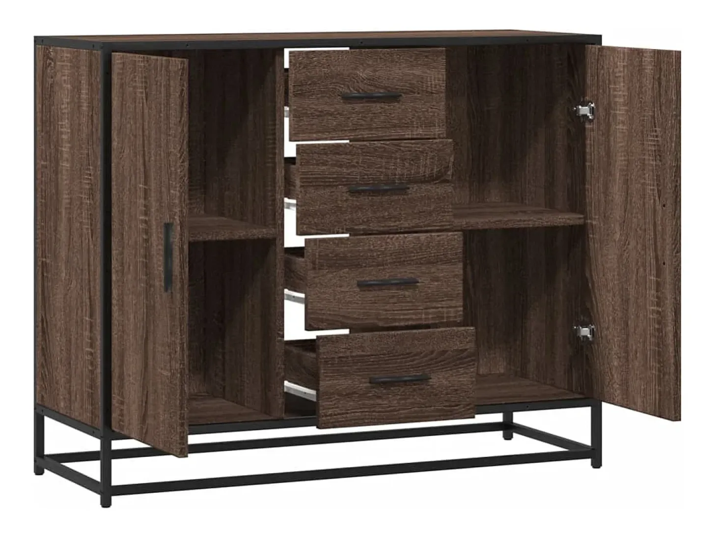 Aparador de madera de ingeniería marrón roble 92x35x76 cm