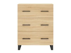 Aparador de madera de ingeniería roble Sonoma 69,5x34x90 cm ES69936