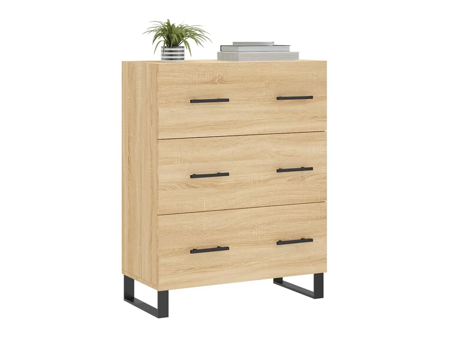 Aparador de madera de ingeniería roble Sonoma 69,5x34x90 cm ES69936