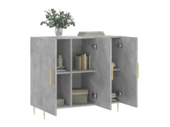Aparador de madera de ingeniería gris hormigón 90x34x80 cm ES58957