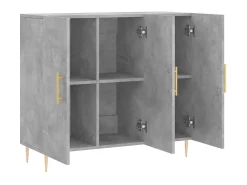 Aparador de madera de ingeniería gris hormigón 90x34x80 cm ES58957