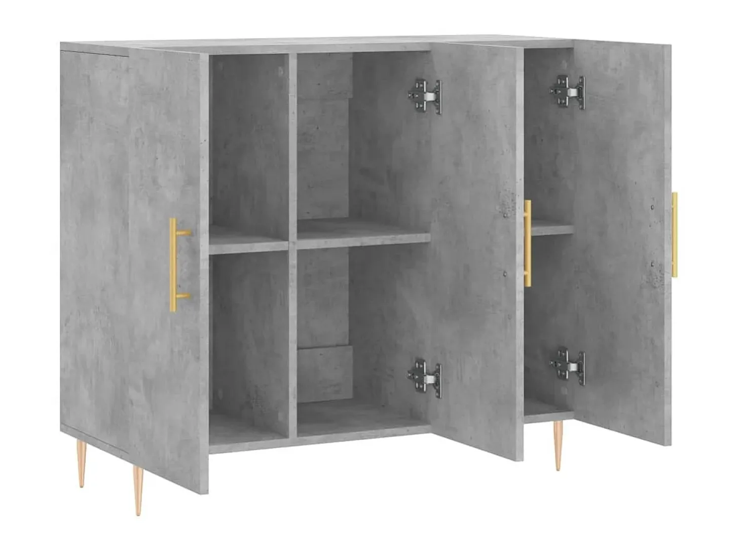 Aparador de madera de ingeniería gris hormigón 90x34x80 cm ES58957
