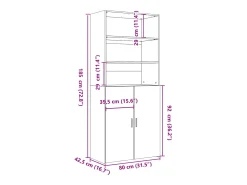 Aparador de madera de ingeniería roble ahumado 80x42,5x185 cm