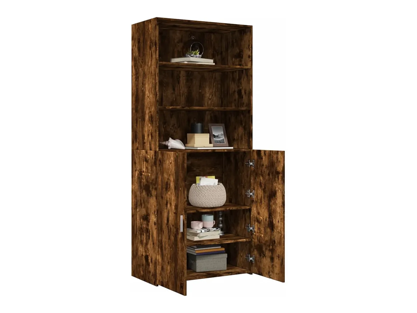 Aparador de madera de ingeniería roble ahumado 80x42,5x185 cm