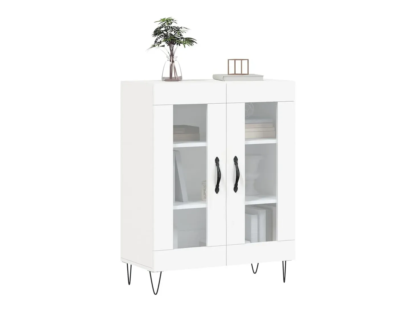 Aparador de madera de ingeniería blanco 69,5x34x90 cm
