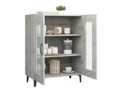 Aparador de madera de ingeniería gris hormigón 69,5x34x90 cm ES13548