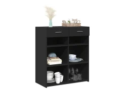 Aparador de madera de ingeniería negro 80x42,5x93 cm