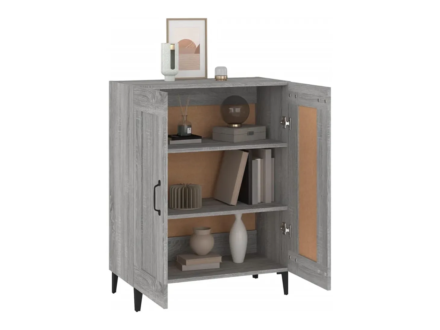 Aparador de madera de ingeniería gris Sonoma 69,5x34x90 cm