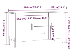 Aparador de madera de ingeniería roble Sonoma 100x36x60 cm