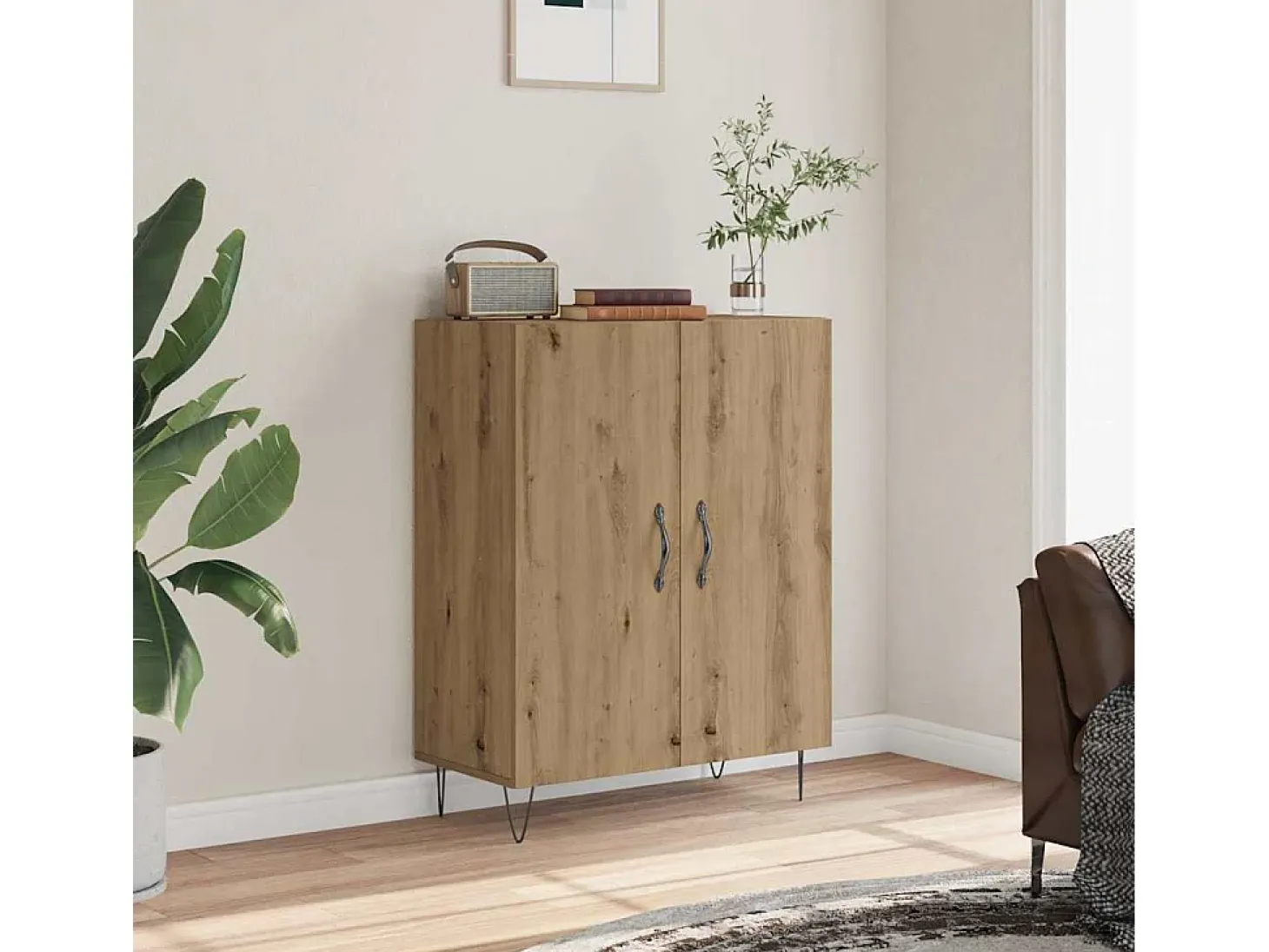 Aparador de madera de ingeniería roble artisan 69,5x34x90 cm