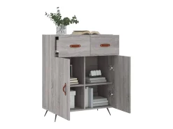 Aparador de madera de ingeniería gris Sonoma 69,5x34x90 cm