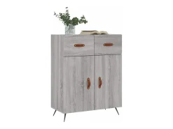 Aparador de madera de ingeniería gris Sonoma 69,5x34x90 cm