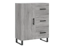 Aparador de madera de ingeniería gris Sonoma 69,5x34x90 cm ES91167