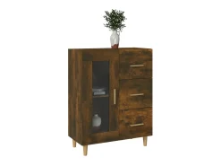 Aparador de madera de ingeniería roble ahumado 69,5x34x90 cm ES59637