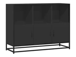 Aparador de madera de ingeniería negro 100x35x76 cm