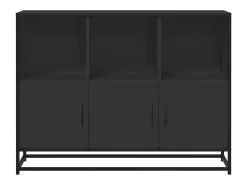 Aparador de madera de ingeniería negro 100x35x76 cm