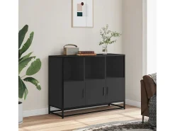 Aparador de madera de ingeniería negro 100x35x76 cm