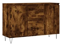 Aparador de madera de ingeniería roble ahumado 104x35x70 cm