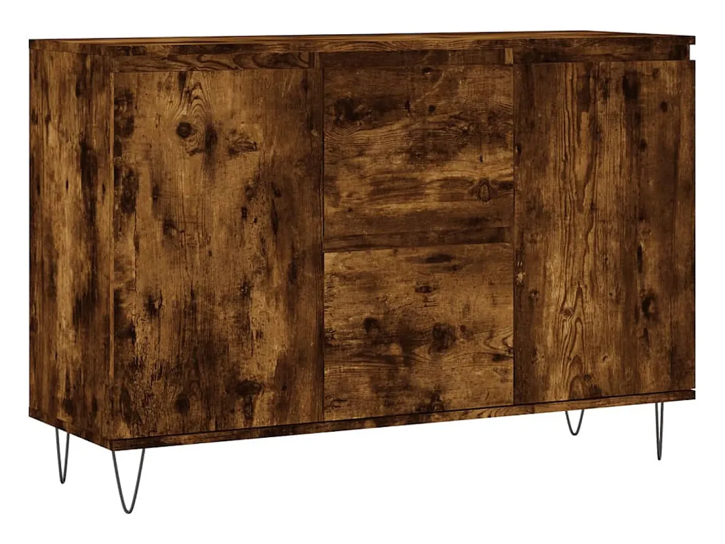 Aparador de madera de ingeniería roble ahumado 104x35x70 cm