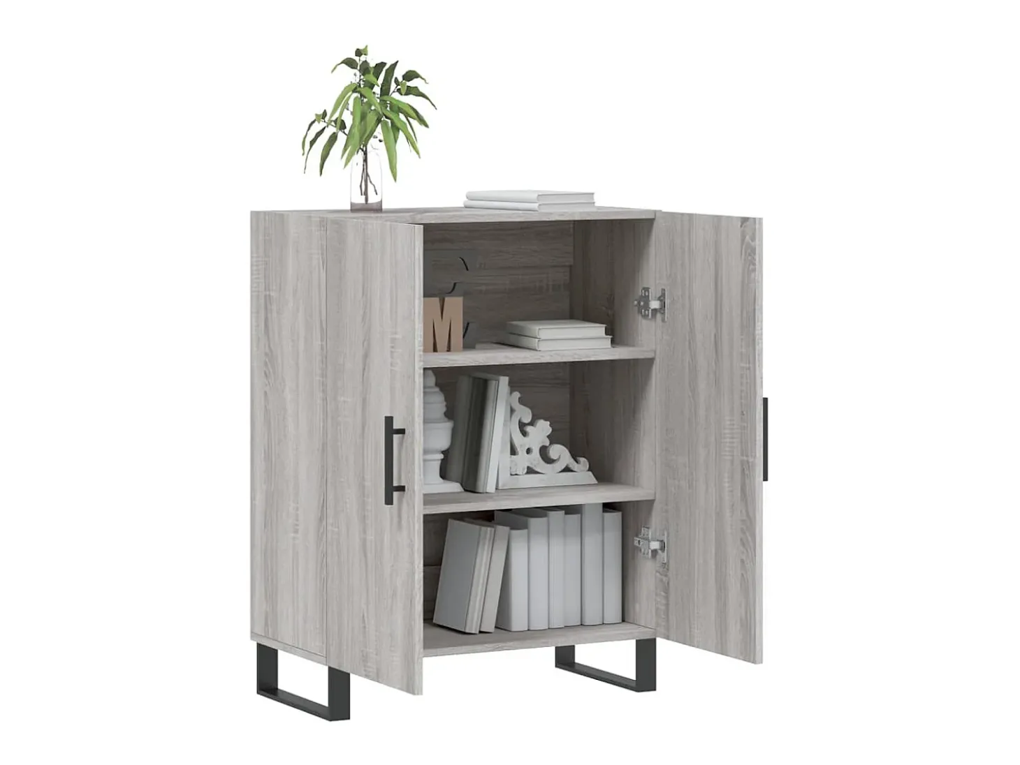 Aparador de madera de ingeniería gris Sonoma 69,5x34x90 cm ES62519
