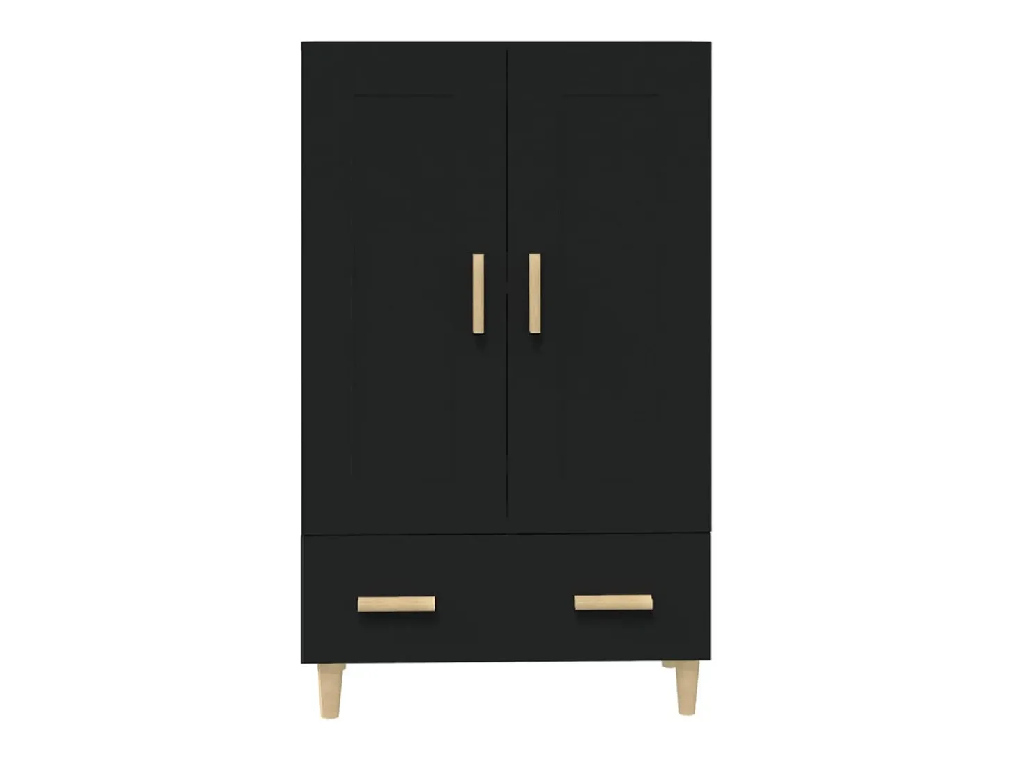 Aparador de madera de ingeniería negro 70x31x115 cm
