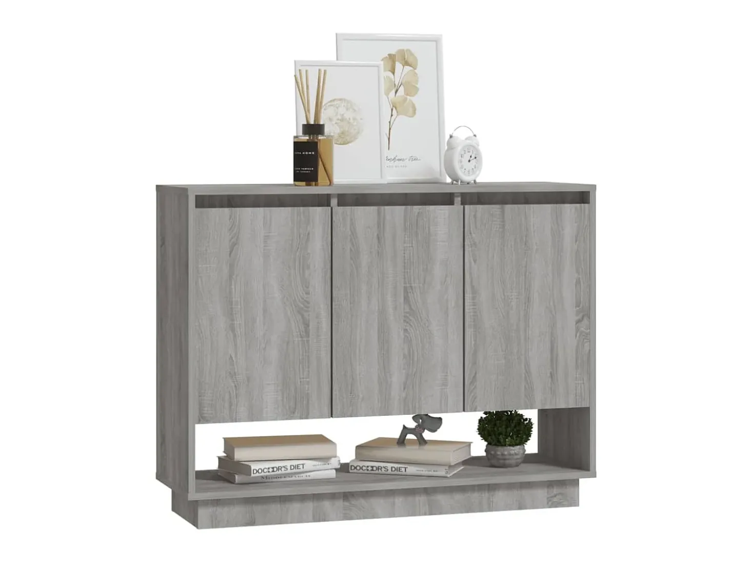 Aparador de madera de ingeniería gris Sonoma 97x31x75 cm ES85874