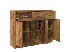 Aparador de madera de ingeniería envejecida 91x28x75 cm