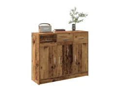 Aparador de madera de ingeniería envejecida 91x28x75 cm