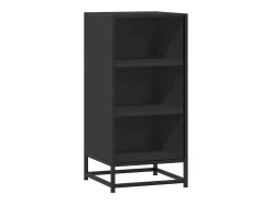 Aparador de madera de ingeniería y metal negro 35,5x35x76 cm