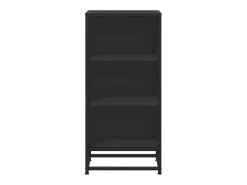 Aparador de madera de ingeniería y metal negro 35,5x35x76 cm