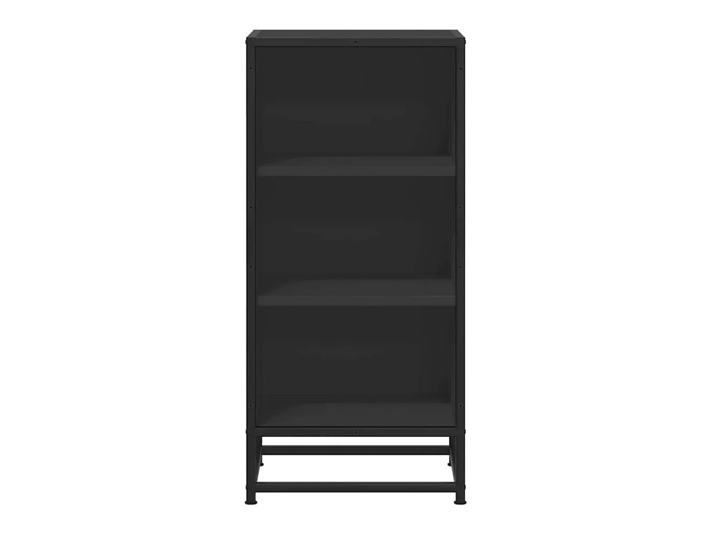 Aparador de madera de ingeniería y metal negro 35,5x35x76 cm