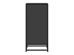Aparador de madera de ingeniería y metal negro 35,5x35x76 cm
