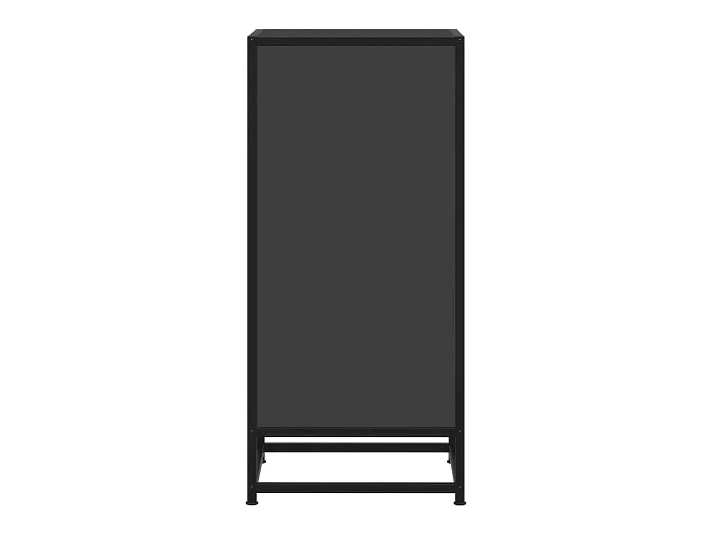 Aparador de madera de ingeniería y metal negro 35,5x35x76 cm