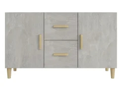 Aparador de madera de ingeniería gris hormigón 100x36x60 cm ES87833