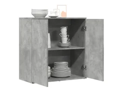 Aparador de madera de ingeniería gris hormigón 79x38x80 cm