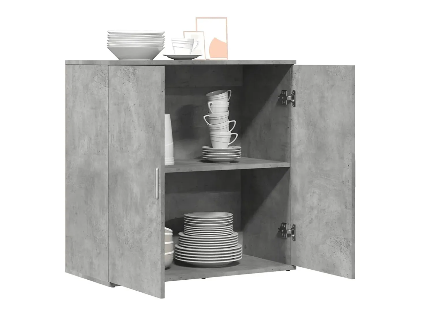 Aparador de madera de ingeniería gris hormigón 79x38x80 cm