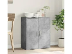 Aparador de madera de ingeniería gris hormigón 79x38x80 cm