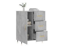 Aparador de madera de ingeniería gris hormigón 69,5x34x90 cm ES64524
