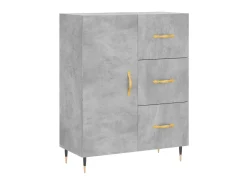 Aparador de madera de ingeniería gris hormigón 69,5x34x90 cm ES64524