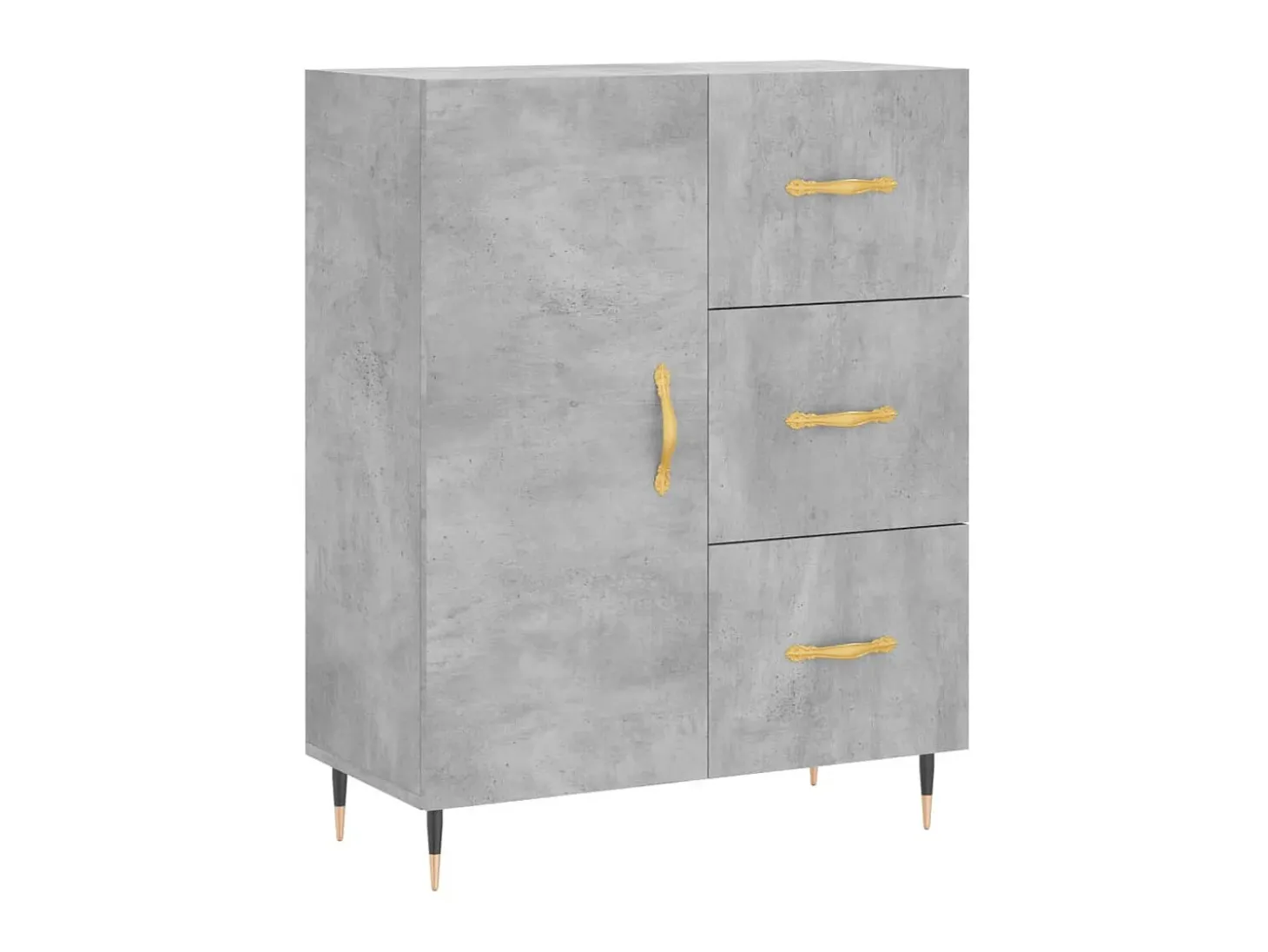 Aparador de madera de ingeniería gris hormigón 69,5x34x90 cm ES64524