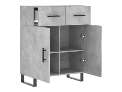 Aparador de madera de ingeniería gris hormigón 69,5x34x90 cm