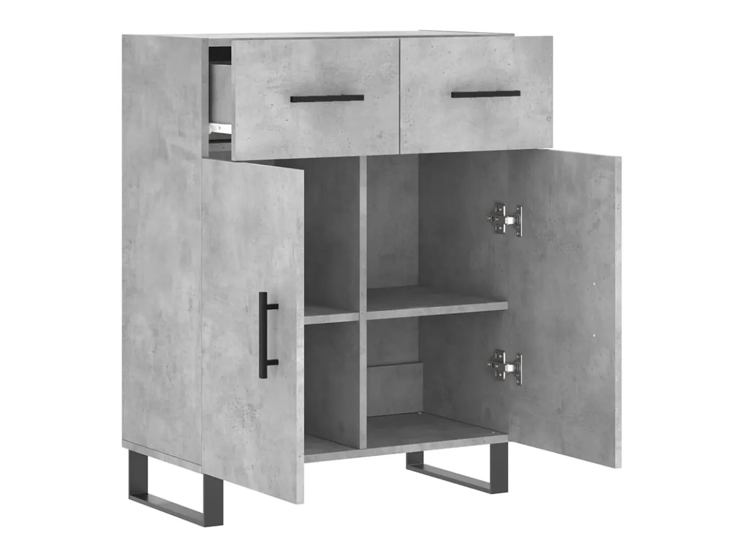 Aparador de madera de ingeniería gris hormigón 69,5x34x90 cm