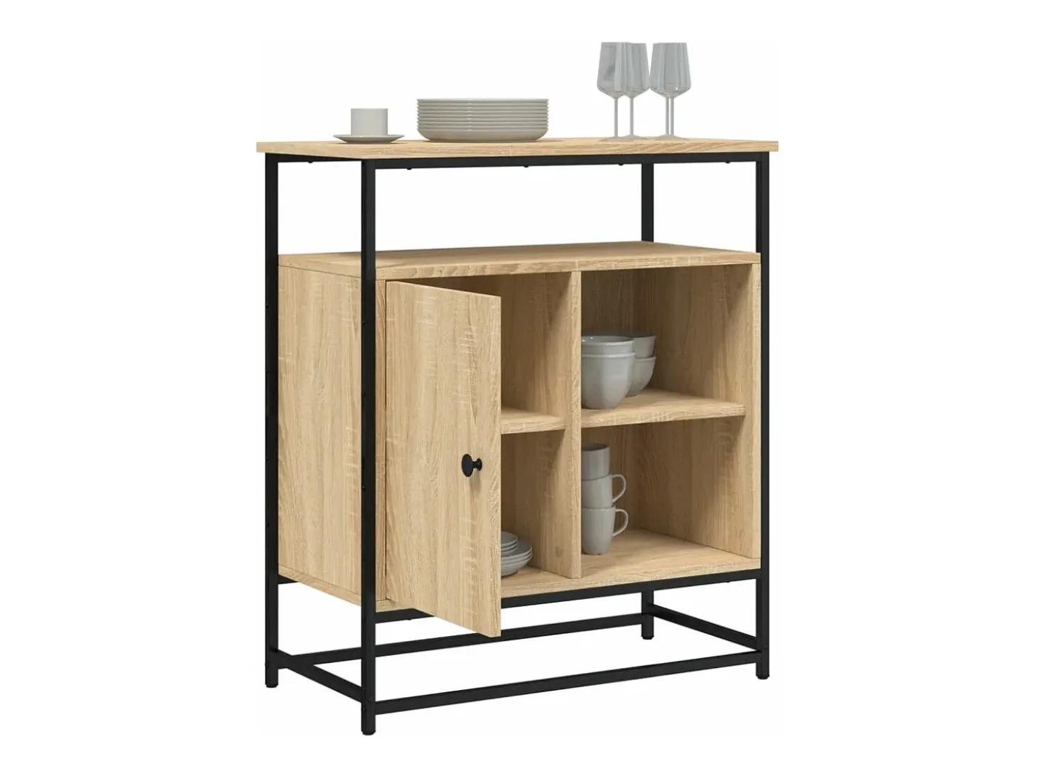 Aparador de madera de ingeniería roble Sonoma 69x35x80 cm