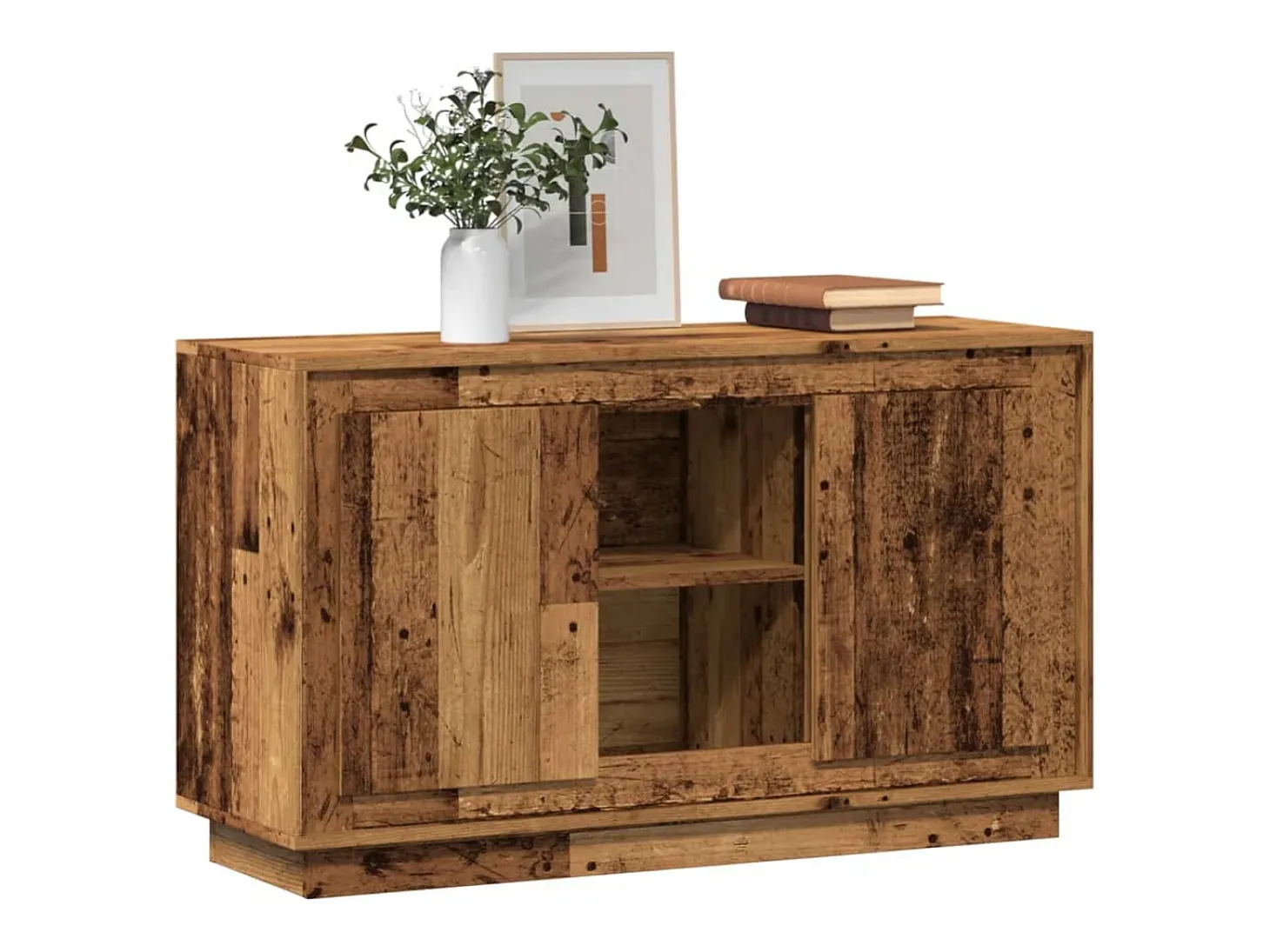 Aparador de madera de ingeniería envejecida 102x35x60 cm