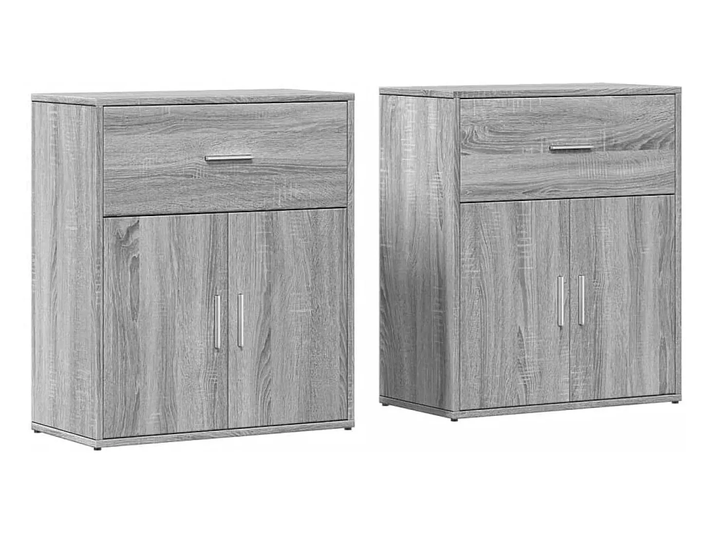Aparador de madera de ingeniería 2 uds gris Sonoma 60x31x70 cm