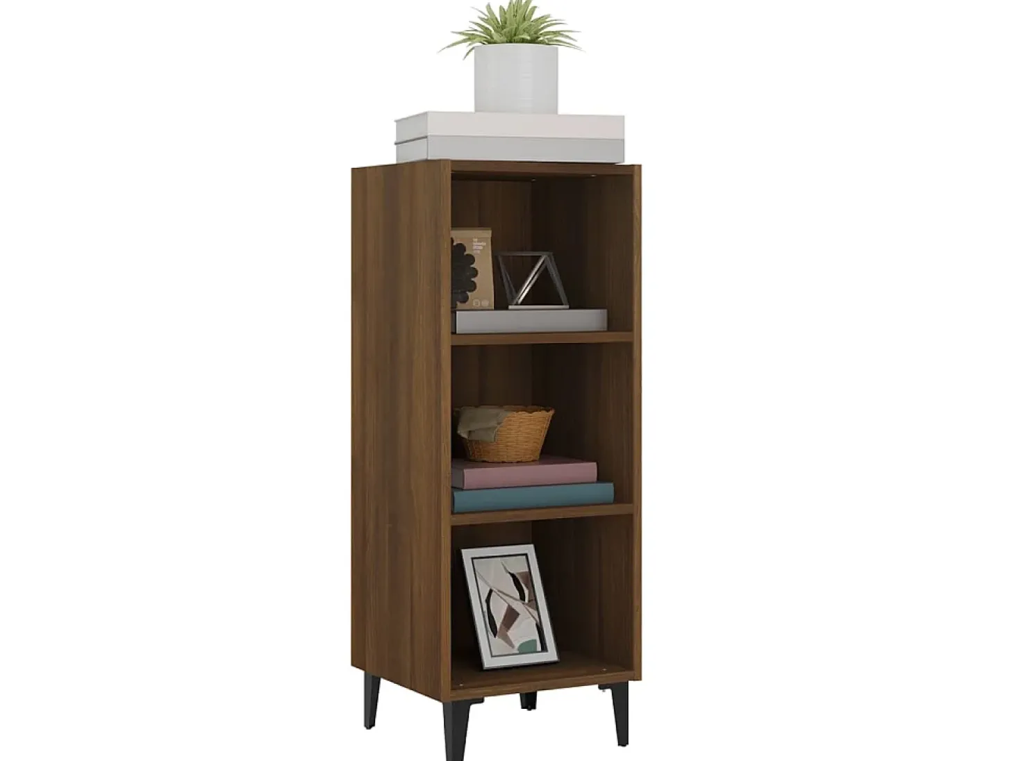 Aparador de madera de ingeniería marrón roble 34,5x32,5x90 cm ES56023