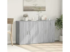 Aparador de madera de ingeniería 2 uds gris Sonoma 60x31x70 cm ES414701