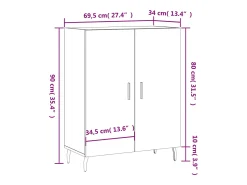 Aparador de madera de ingeniería roble Sonoma 69,5x34x90 cm