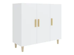 Aparador de madera de ingeniería blanco 90x34x80 cm ES69936